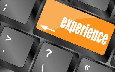 Poster - experience word on computer keyboard key