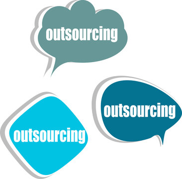 outsourcing. Set of stickers, labels, tags. Business