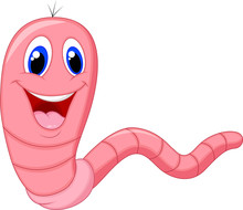 Cute Pink Worm Cartoon