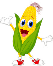 Cute Corn Cartoon Character