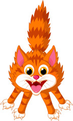 Cute cat cartoon screaming