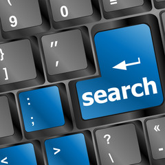 Poster - internet search concept with computer keyboard button