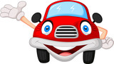 Cute red car cartoon character