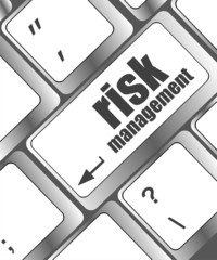 Poster - Keyboard with risk management button, internet concept