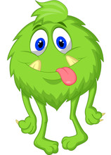 Hairy Green Monster Cartoon