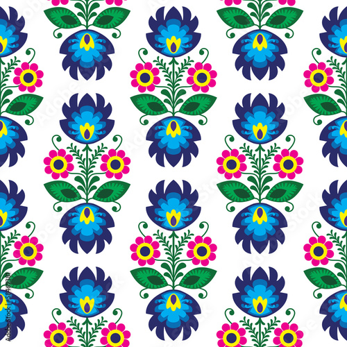 Fototapeta do kuchni Seamless traditional floral polish pattern - ethnic background