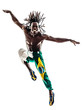 brazilian  black man dancer dancing jumping  silhouette