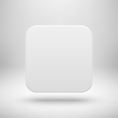 Fototapete - White Abstract Blank App Icon Template