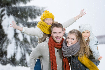 Canvas Print - winter family