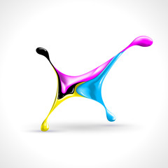 Wall Mural - vector splashing cmyk