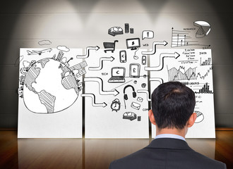 Aufkleber - Composite image of asian businessman