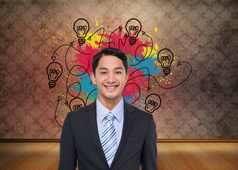 Poster - Composite image of smiling asian businessman