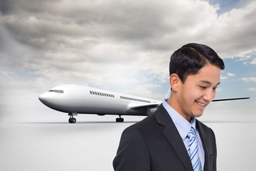 Poster - Composite image of smiling asian businessman