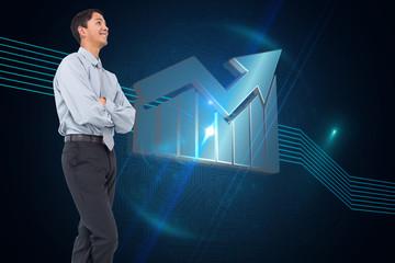 Poster - Composite image of smiling asian businessman