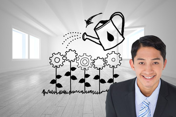 Poster - Composite image of smiling asian businessman