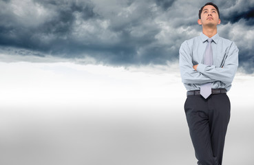 Poster - Composite image of serious asian businessman