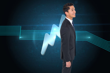 Poster - Composite image of smiling asian businessman