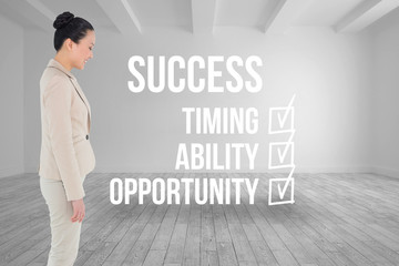 Aufkleber - Composite image of smiling asian businesswoman