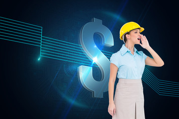 Poster - Composite image of attractive architect yelling