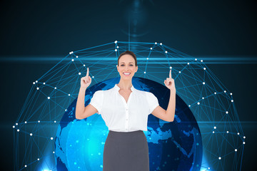 Poster - Composite image of smiling gorgeous businesswoman posing