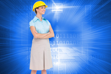 Poster - Composite image of smiling attractive architect posing