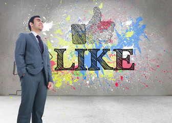 Poster - Composite image of smiling businessman standing
