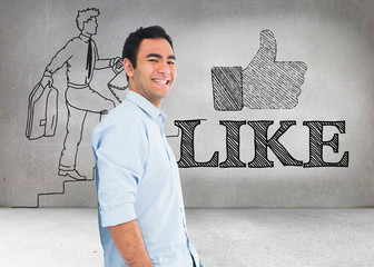 Poster - Composite image of smiling casual man standing