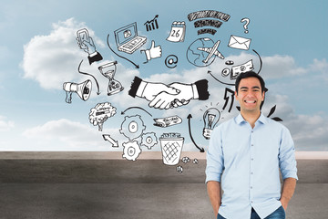 Poster - Composite image of smiling casual man standing