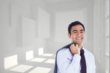 Poster - Composite image of smiling businessman standing