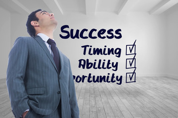 Aufkleber - Composite image of unsmiling businessman standing