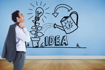 Poster - Composite image of smiling businessman standing
