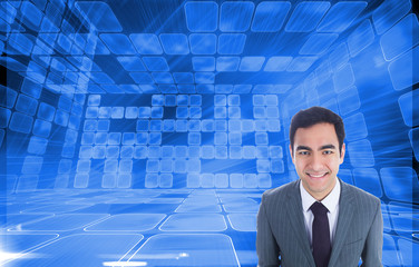 Poster - Composite image of smiling businessman standing