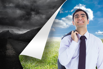 Poster - Composite image of smiling businessman standing