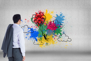 Poster - Composite image of businessman standing
