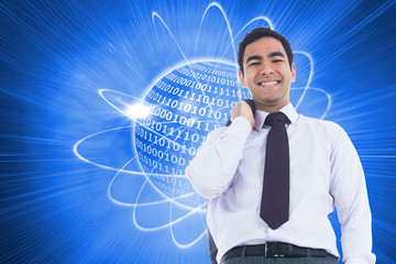 Poster - Composite image of smiling businessman standing