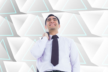 Poster - Composite image of smiling businessman standing