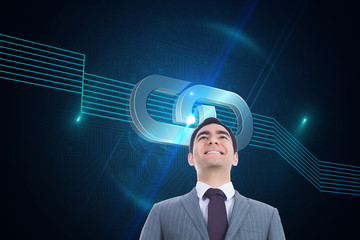 Poster - Composite image of smiling businessman standing
