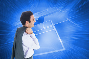 Poster - Composite image of smiling businessman standing