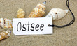 Ostsee Karte mit Muscheln am Strand