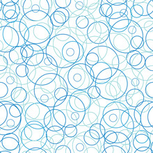 Vector Abstract Blue Circles Seamless Pattern Background With