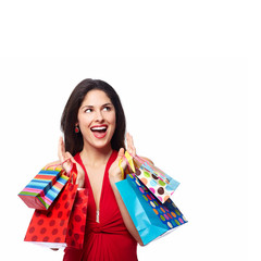 Poster - Woman with shopping bags