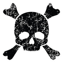 Grunge Skull Isolated On White