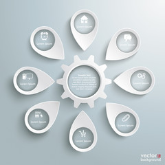 Wall Mural - 8 Location Markers Gear Wheel