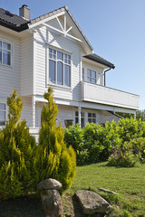 Wall Mural - Modern white wooden house in Norway