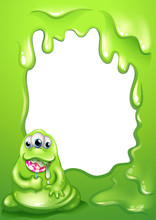 A Border Template With A Fat Green Monster