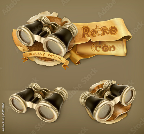 Vintage binoculars icon