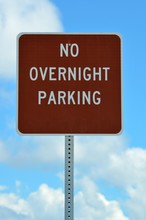 No Overnight Parking Sign On The Beach