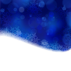 Sticker - Blue Christmas, winter background with blurry lights