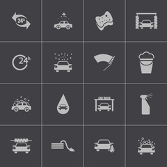 Canvas Print - Vector black  car wash  icons set