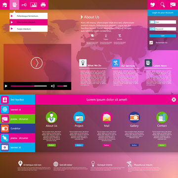 Metro style interface theme for business design, websites (UI)
